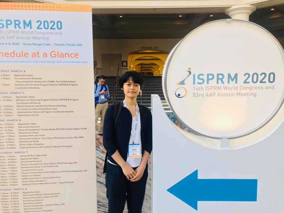 Ms. Seioh Ezaki, currently 3rd year student, performed a poster presentation at the　International Society of Physical and Rehabilitation Medicine 2020.