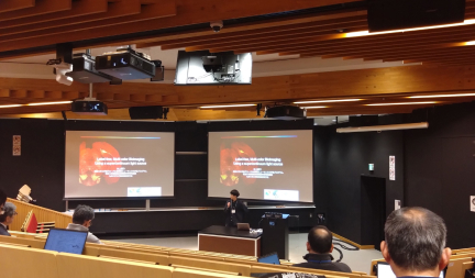 Mr. Yusuke Murakami, 3rd year student, gave an invited lecture at the 17th young researcher symposium on advanced laser spectroscopy of the Spectroscopical Society of Japan