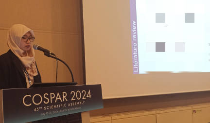 Nailil Husnaさん(ヒューマニクス3年生)が 45th Scientific Assembly of Committee on Space Research (COSPAR) 2024にて口頭発表を行いました。