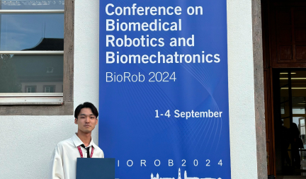 玉井　隼さん(ヒューマニクス1年生)が IEEE RAS EMBS 10th International Conference on Biomedical Robotics and Biomechatronicsにて口頭発表を行い、Best Student Paper Awardを受賞しました。