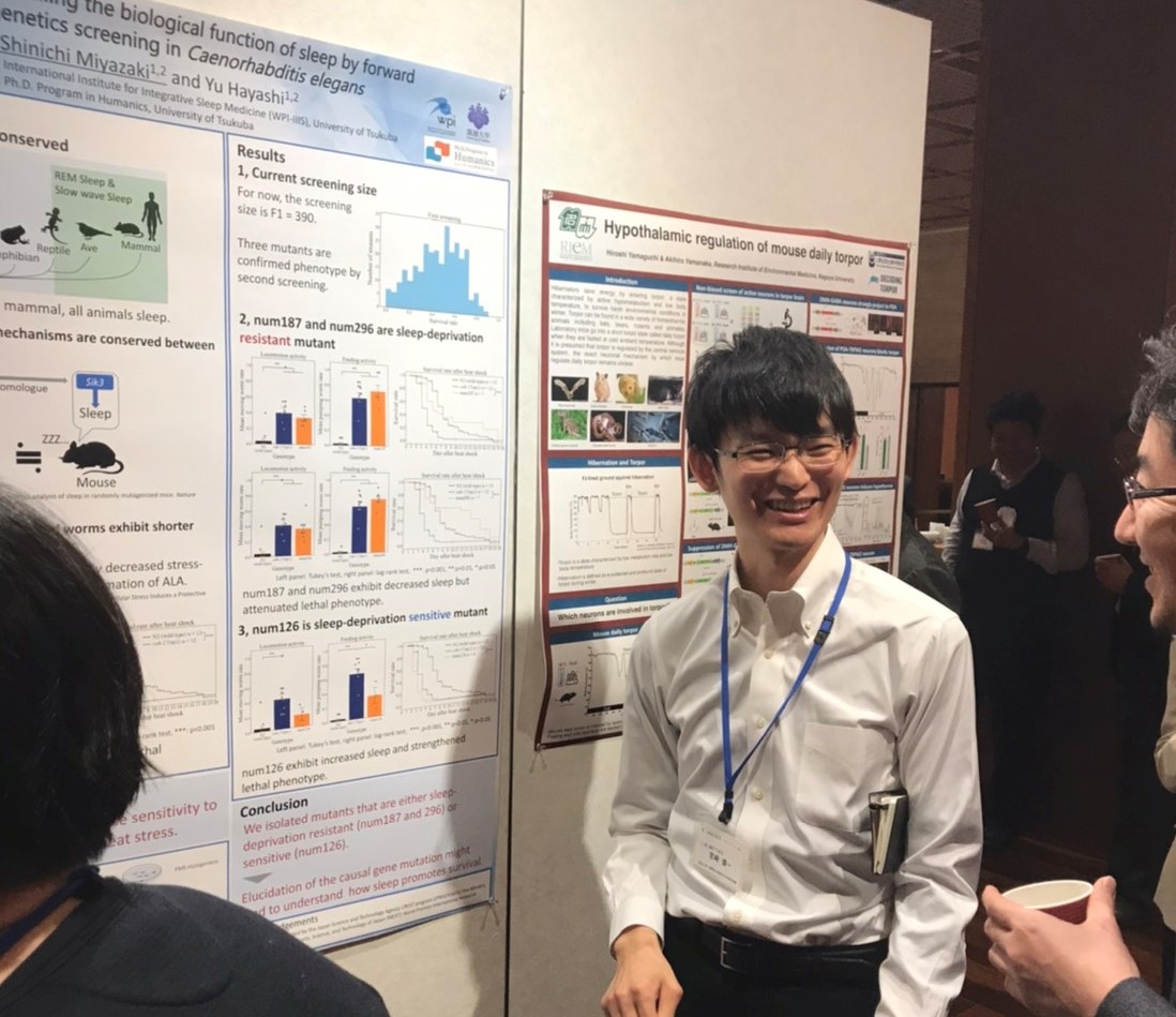 Mr. Shinichi Miyazaki, 1st year student, performed a poster presentation at the meeting of the JST CREST OPTBIO project.